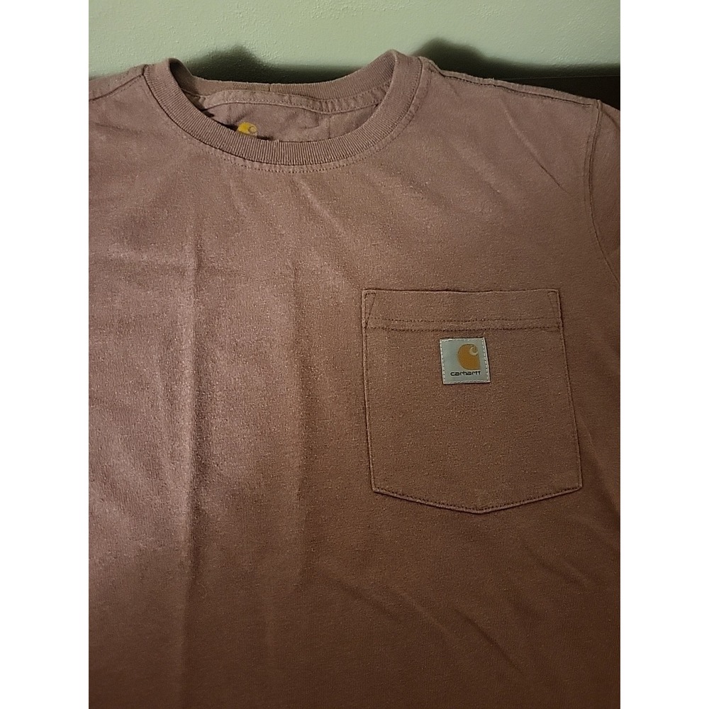 Carhartt unisex Loose Fit Maroon Pocket T-Shirt Size S